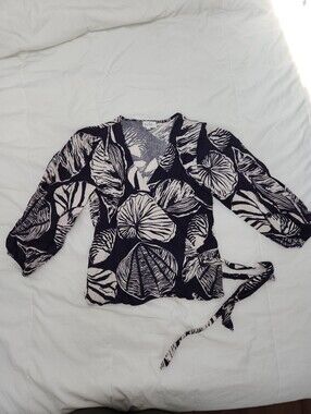 Nicole Miller Patterned Wrap Top